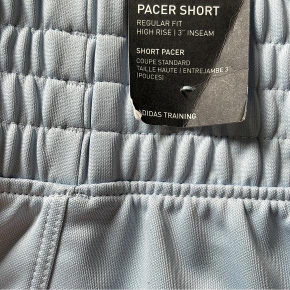 adidas Pacer Training Shorts Women’s 2X NWT 3” High Rise Light Blue - Picture 6 of 7